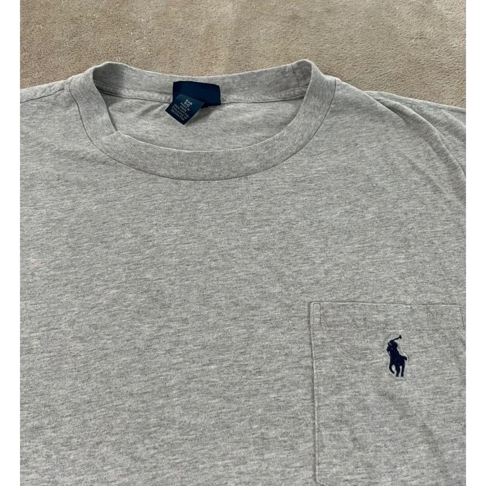 Polo Ralph Lauren T-Shirt Men's 5XB Big Heather Gray Pocket Cotton Short Sleeve